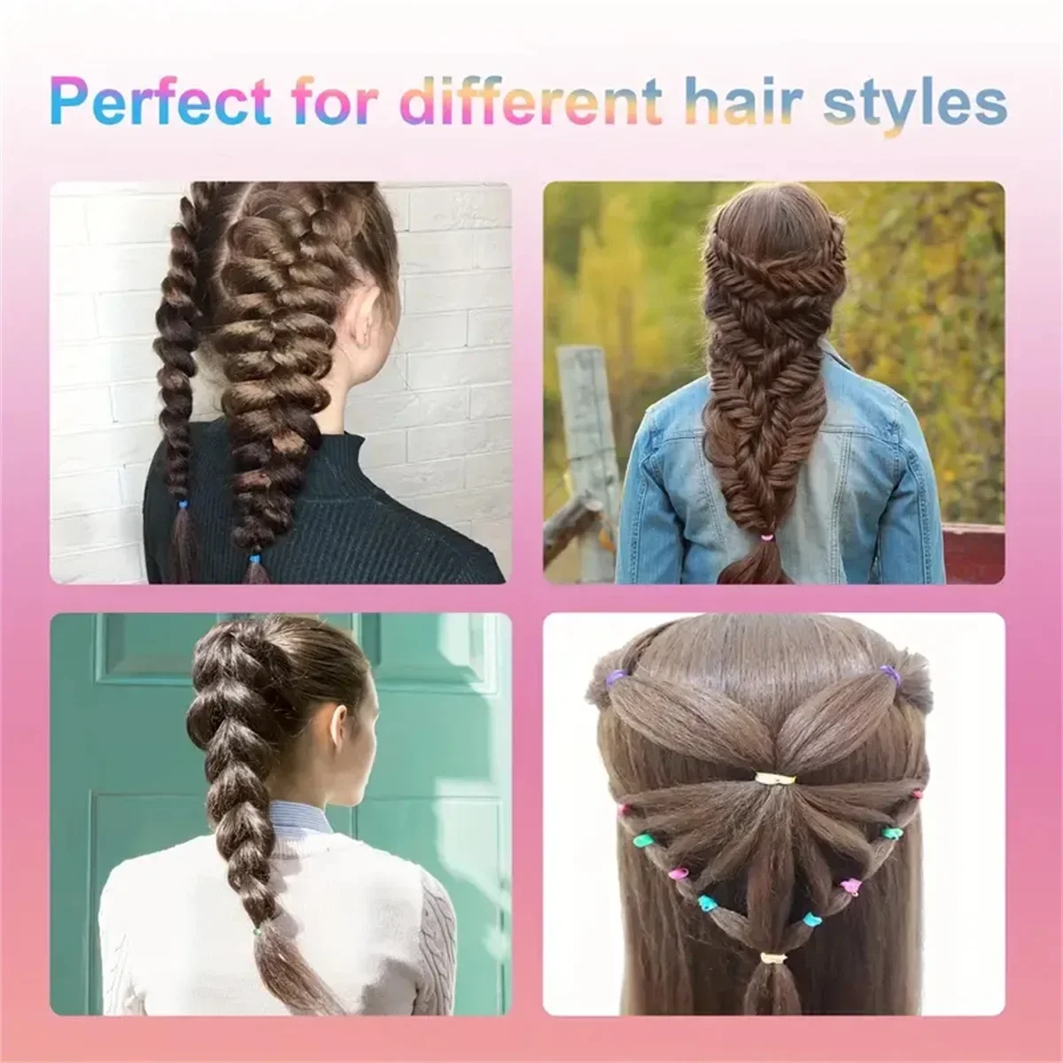 1000PCS Mädchen Bunte Einweg Gummiband Haar Krawatten Stirnband Kinder Pferdeschwanz Halter Bands Kinder Haar Zubehör – Detail 7
