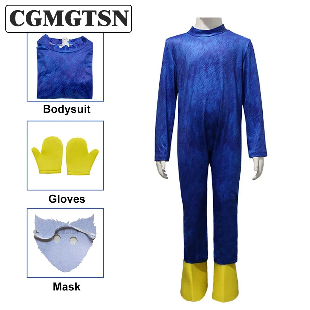 CGMGTSN Sausage Mouth Monster Huggi Wuggi Cosplay Costumes Play Games Kigurumi Fluffy Anime Jumpsuit for Kids Halloween Party