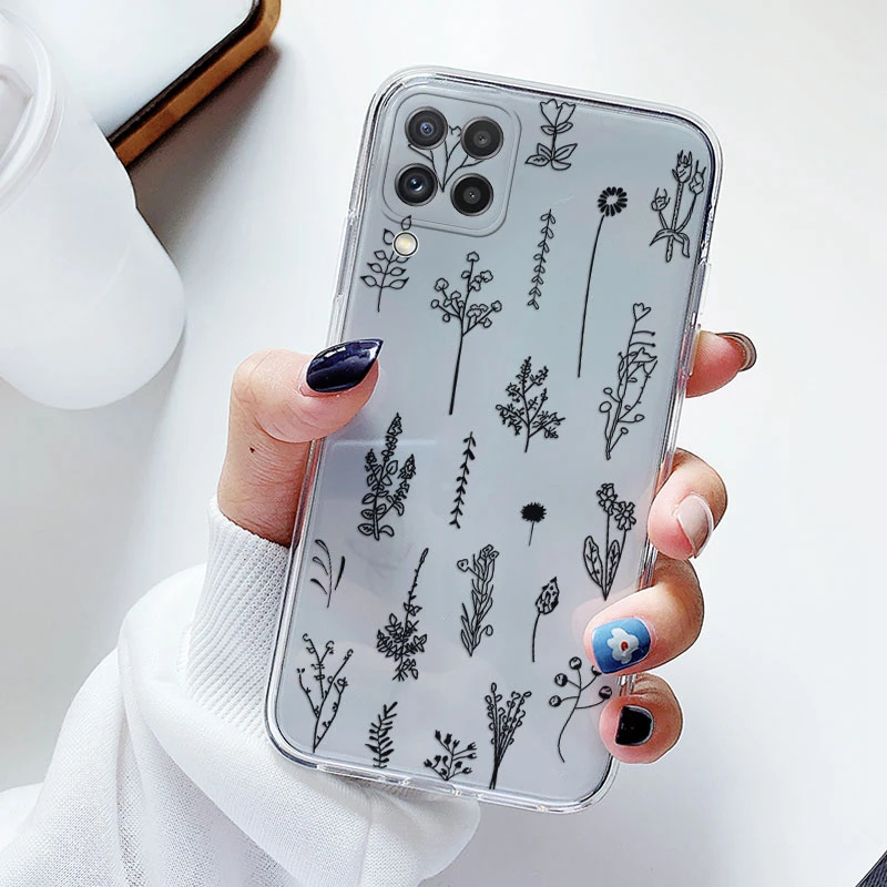 Floral Silicone Transparent Soft Phone Case with TPU Flower Design