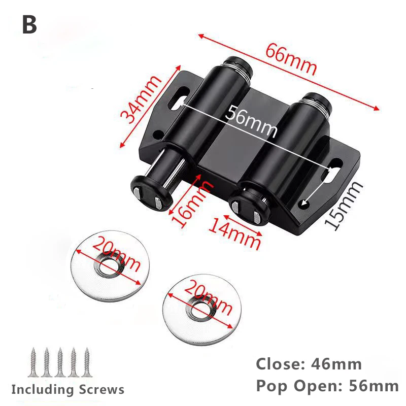 Loquet magnétique à pousser pour ouvrir, lot de 4, amortisseur pour