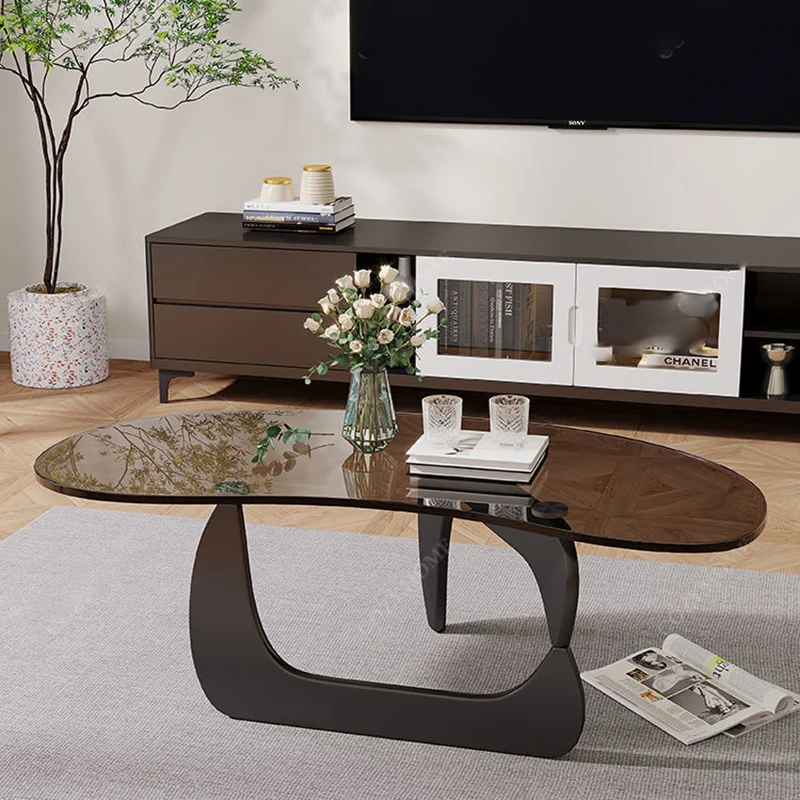 

Glamour Glass Coffee Table Low Space Saving Luxury Black Coffee Table Mobile Floor Mesas De Centro Para Sala Home Furniture