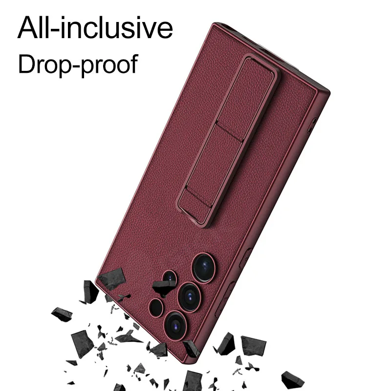 GKK Original Case For Samsung Galaxy S24 Ultra PU Leather Soft Case With Film Protection Flip Stand Cover For Galaxy S24 Ultra