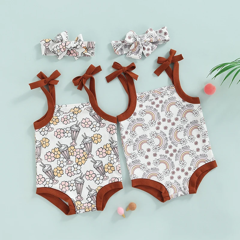 Baby Girls Summer Clothing Toddler Newborn Infant Cute Sleeveless Tie