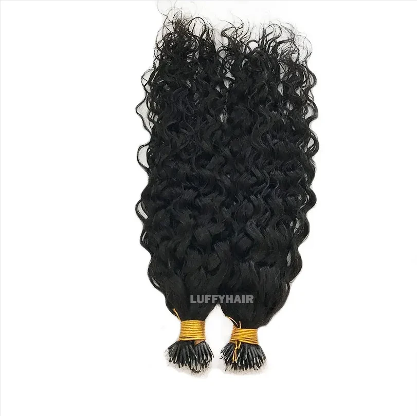 Extensioni per capelli umani veri con nano anelli, onda brasiliana, 100% Remy, extension con nano perline per donna, 300 ciocche - immagine 2