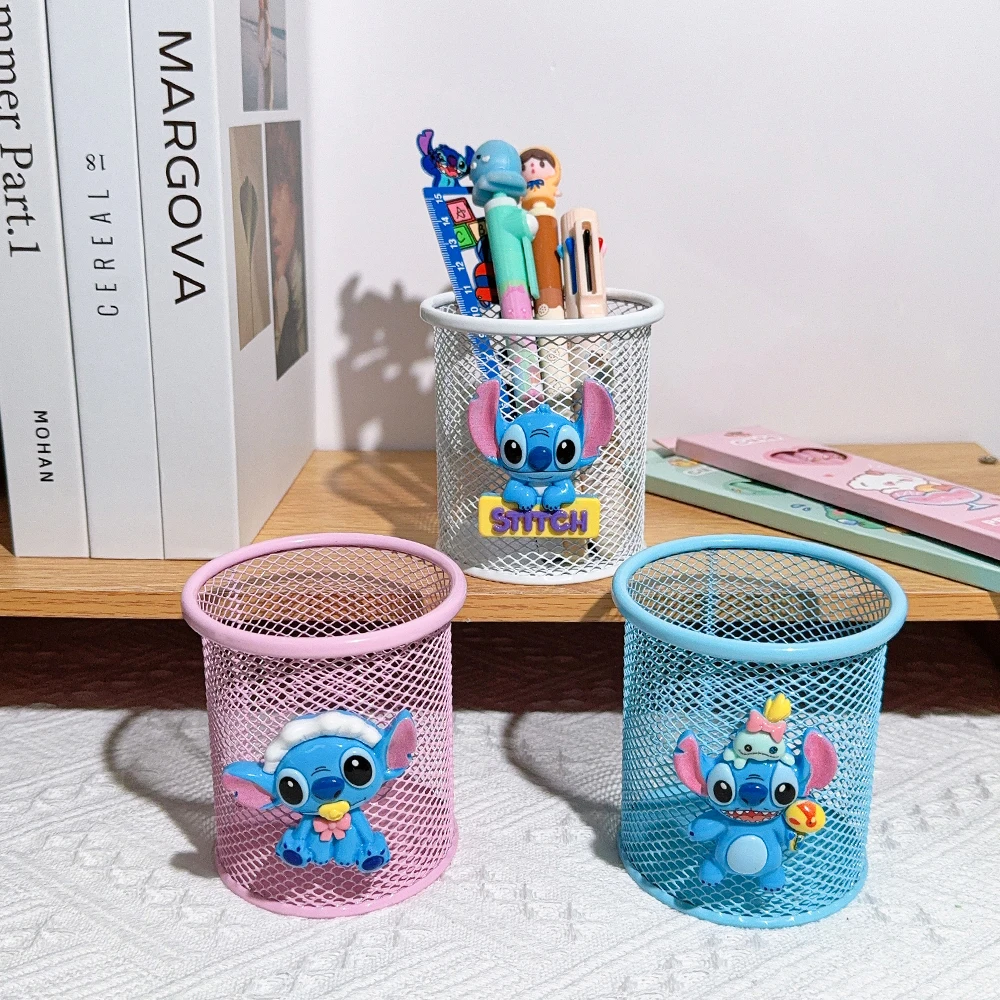 Cute cartoon stitch pen holder storage ornament for Disney fans Kawaii children's learning stationery storage supplies pen holder,desk organizer,pen and brush holder,desk storage rack