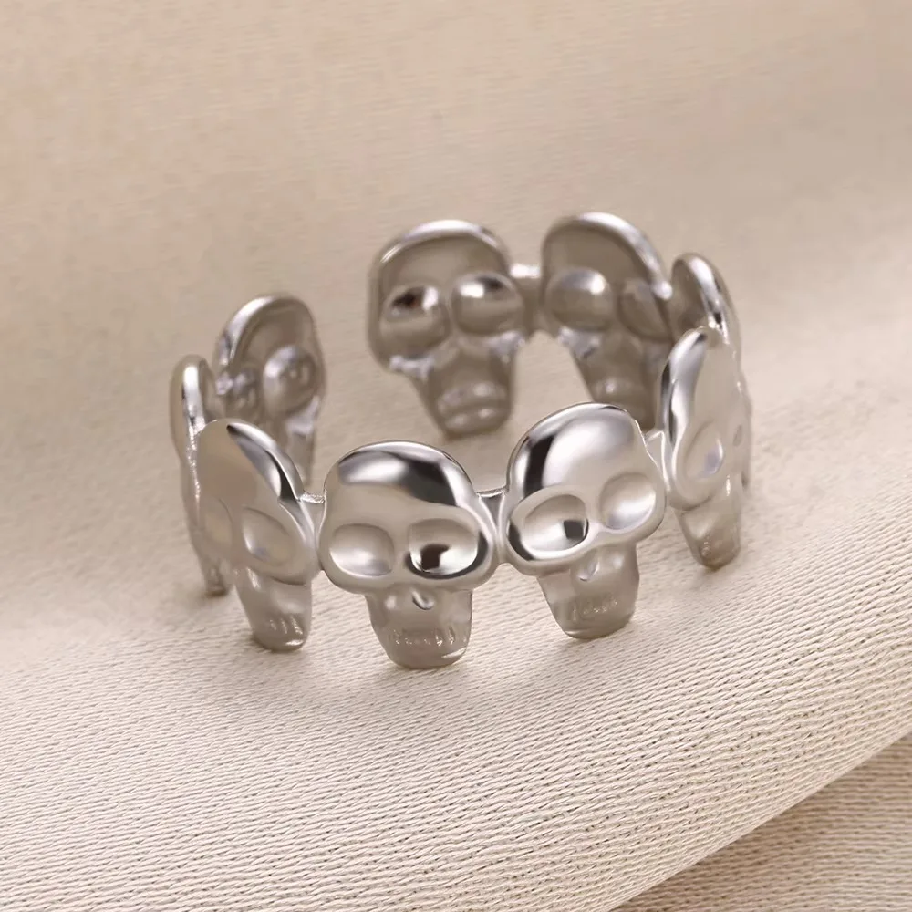 Punk Skull Rings Adjustable Ring