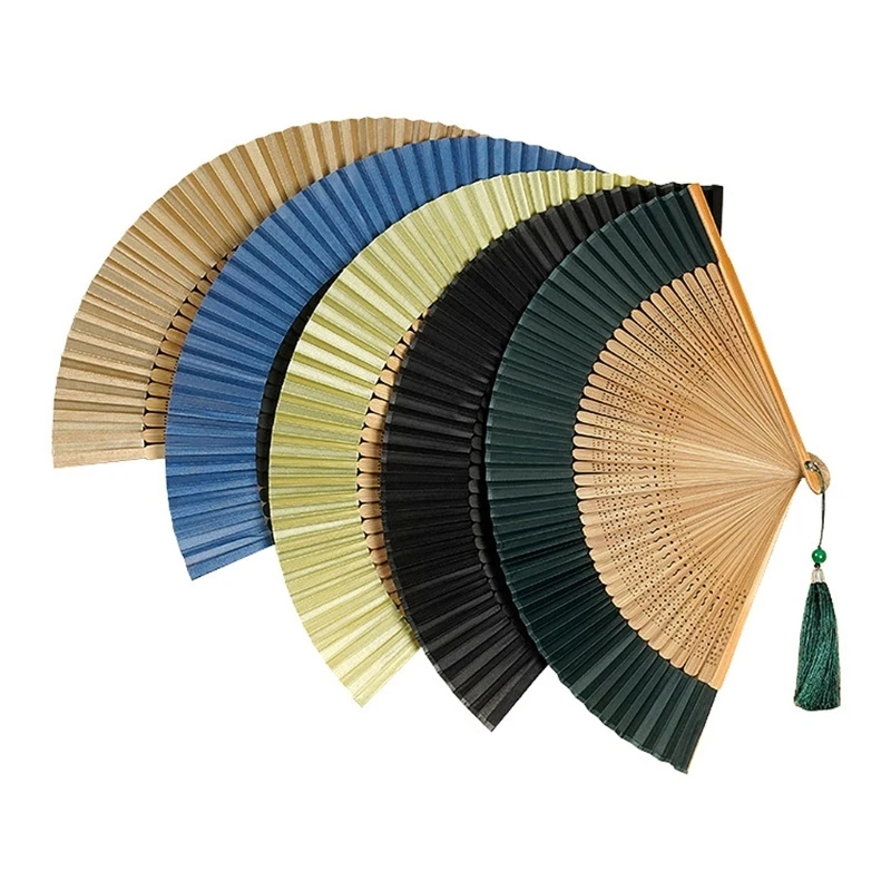 

Elegant Silk Bamboo Fan with Hollowed out Fan Costume Supplies Children Present