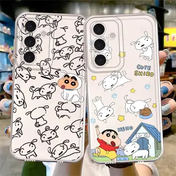 Custodia Bianca Crayon Shin Chan per Samsung Galaxy A57 A52 A17 A52 A36 A37 A55 A54 A15 A56 A25 A51 A34 A35 A26 A24 A14 A16