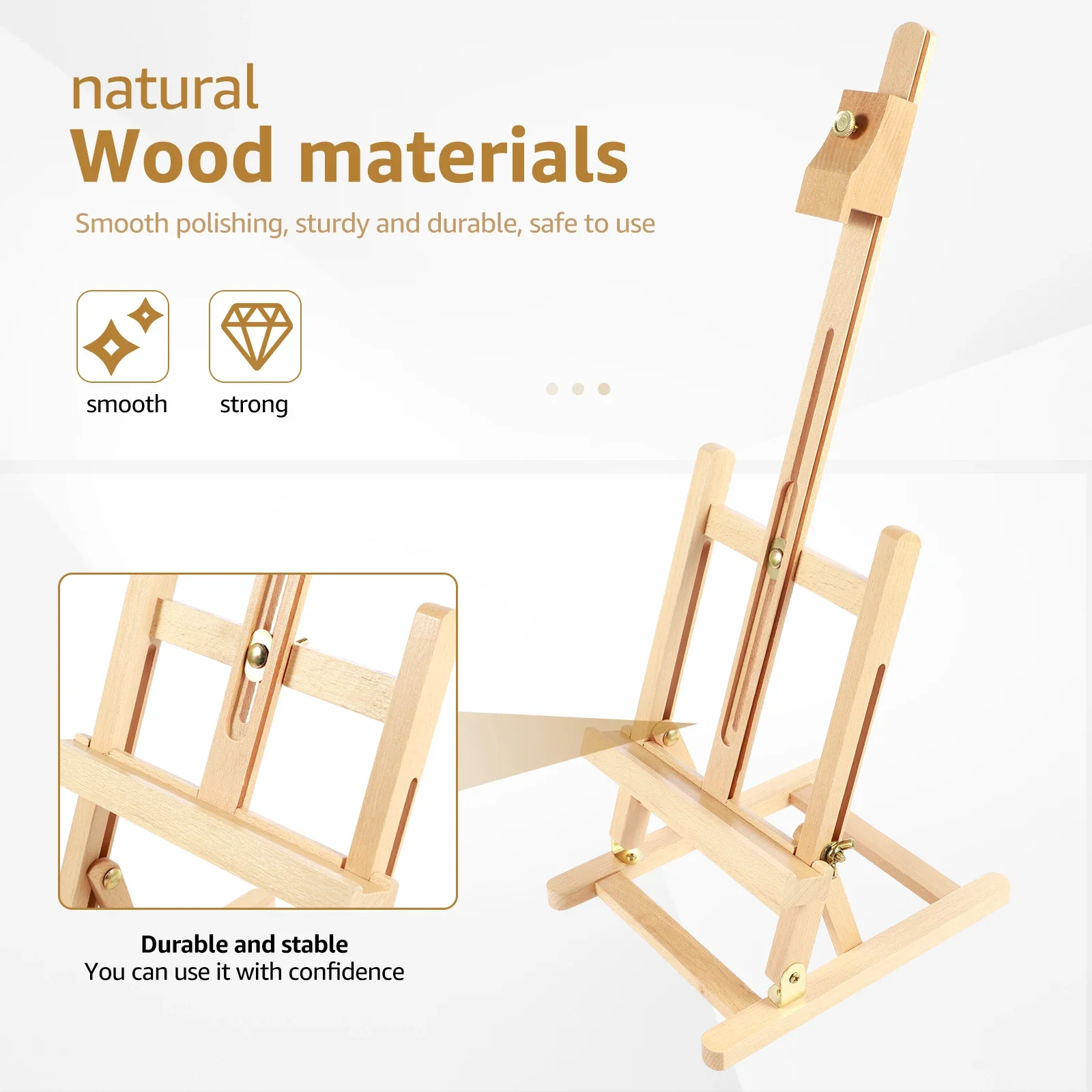 Desktop Art Easel Foldable Tabletop Easel Stand Height and Angle Adjustable Wooden Small Portable Mini Desktop for