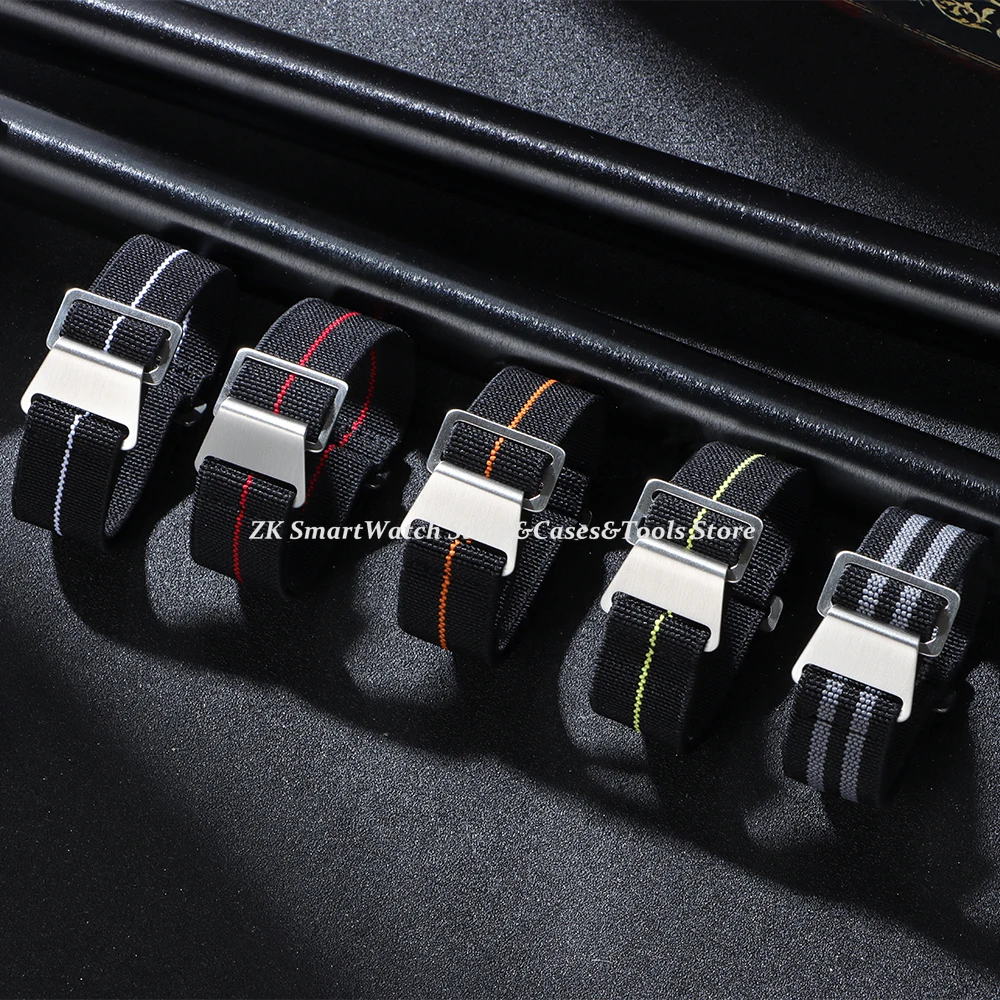 Französisches Militär-Fallschirm-bequemes elastisches Nylon-Uhrenarmband 18 mm 20 mm 22 mm für Seiko für Tudor für Rolex-Armband, Sportarmband – Detail 16