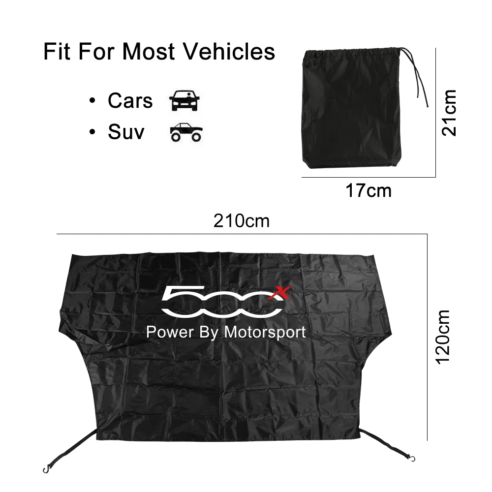 Car windshield protector snow ice dust block sun shade for Fiat 500 500C 2012 500X 500L Abarth waterproof cover auto accessory