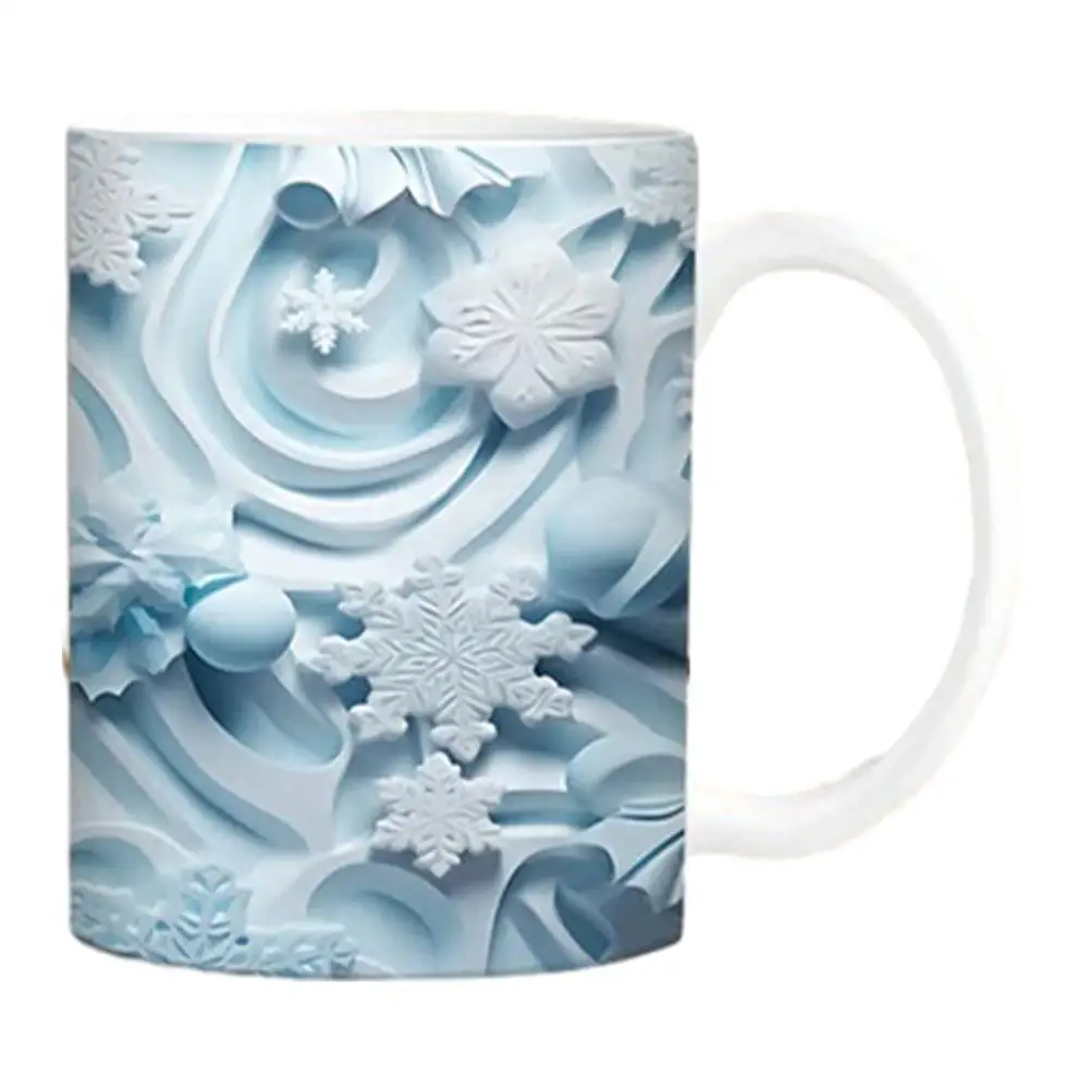 Creative 3D Christmas Ceramic Mug Unique Space Design Snowman Santa Coffee Cup Tea Milk Mug Christmas Gifts For Kids Adults