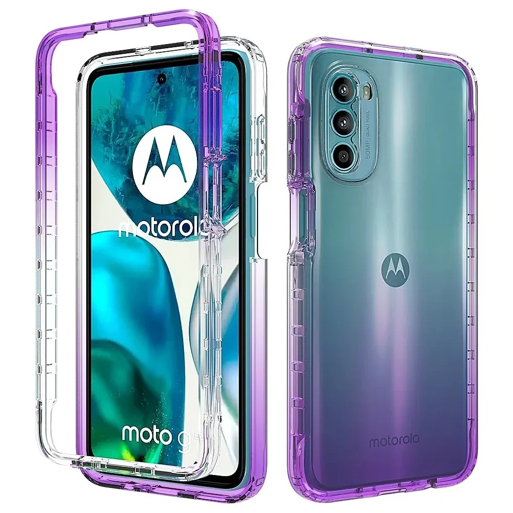 Vibrant Transparent Shockproof Protective Case with Dual-Layer Design