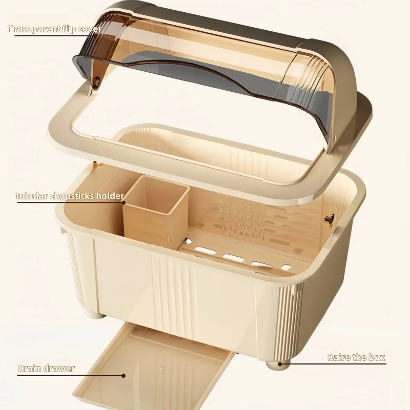 سعة كبيرة وعاء المطبخ التخزين المنظم طبق الرف الغب...