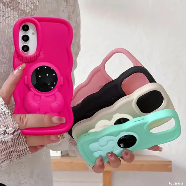 Honorx8 Держатель астронавта Волнистый силиконовый чехол для Huawei Honor X8 X8a X6 4g 5g X7 X7a X7b