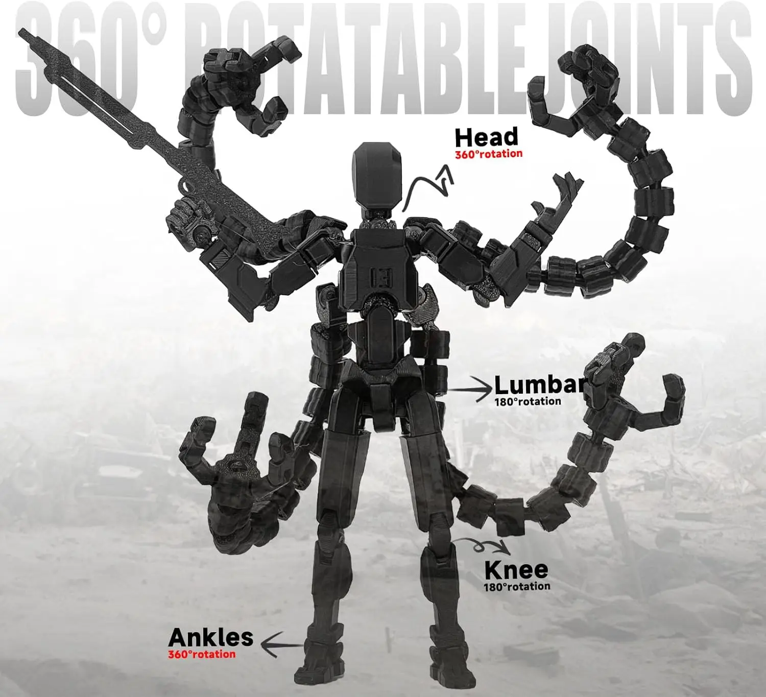 T13 이미 조립된 액션 피규어 액세서리, T13 다관절 가동식, 수집가를 위한 데스크탑 장 t-13 가동성 3D