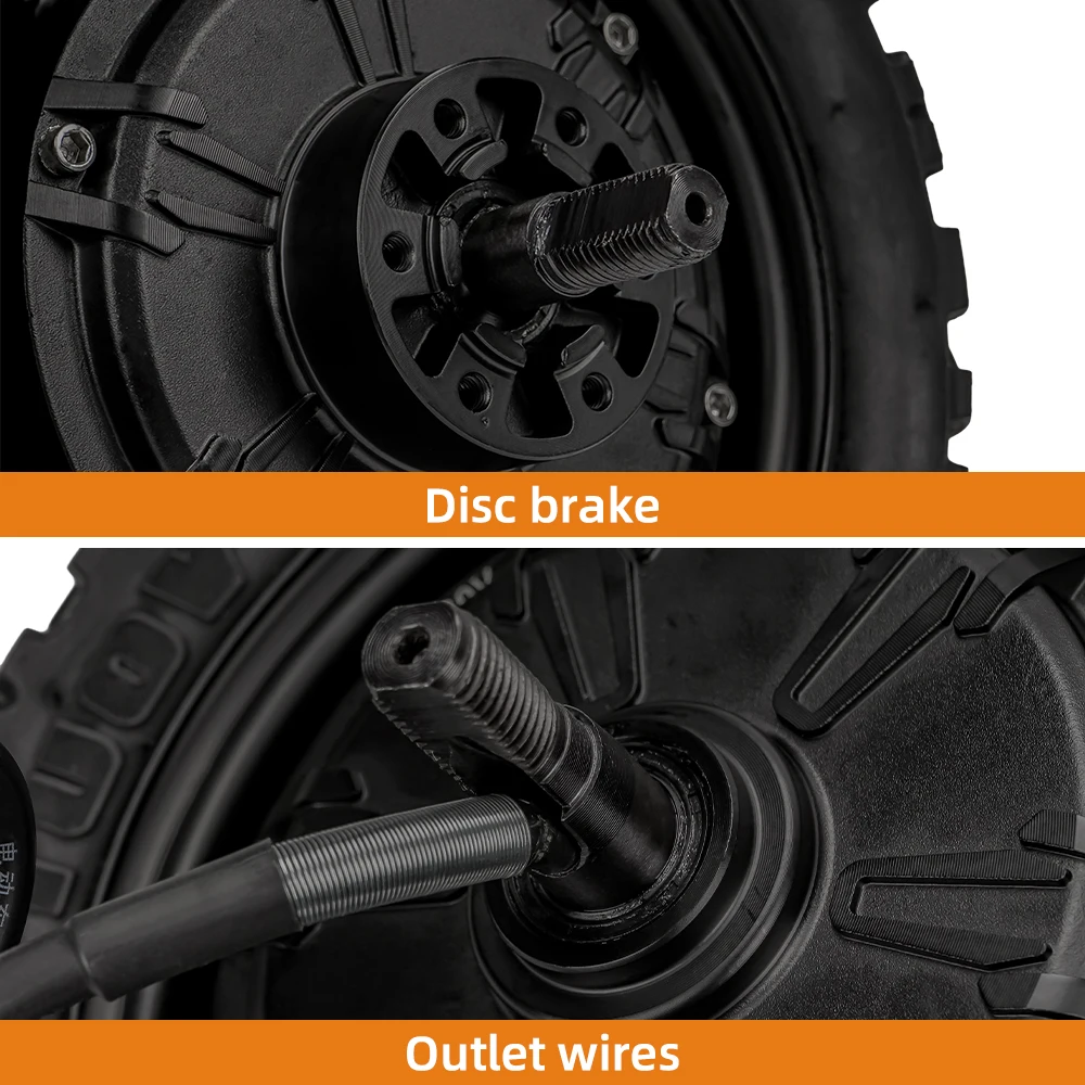 10 inch Hub Motor Disc Brake Off-road Tubeless Tire Electric Vehicle Scooter Generation Driving Hub Motor