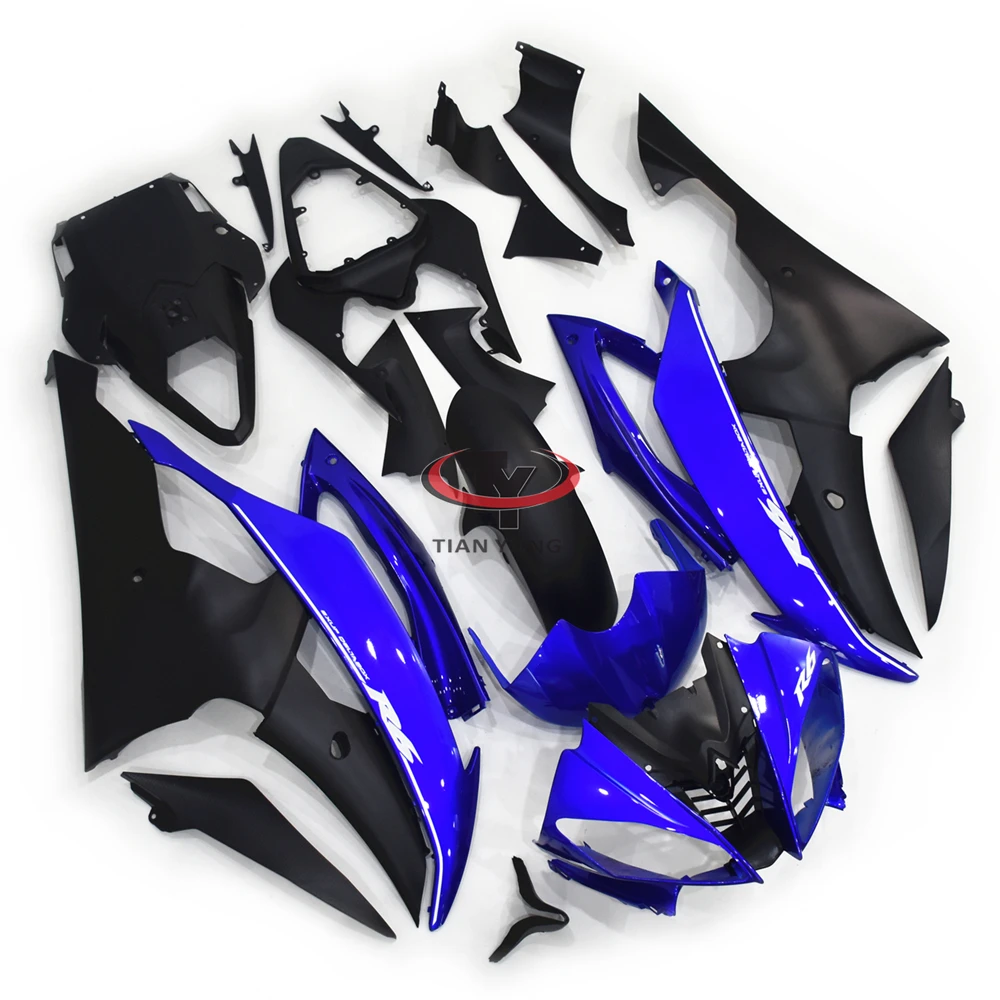 Motorcycle Cowling For Yamaha YZF600 R6 2008- Injection Full Fairing Kits Bodywork Bright blue matte black print