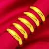 24K Gold AU999 Smooth Couple Rings, Simple Luxury Witnesses Love