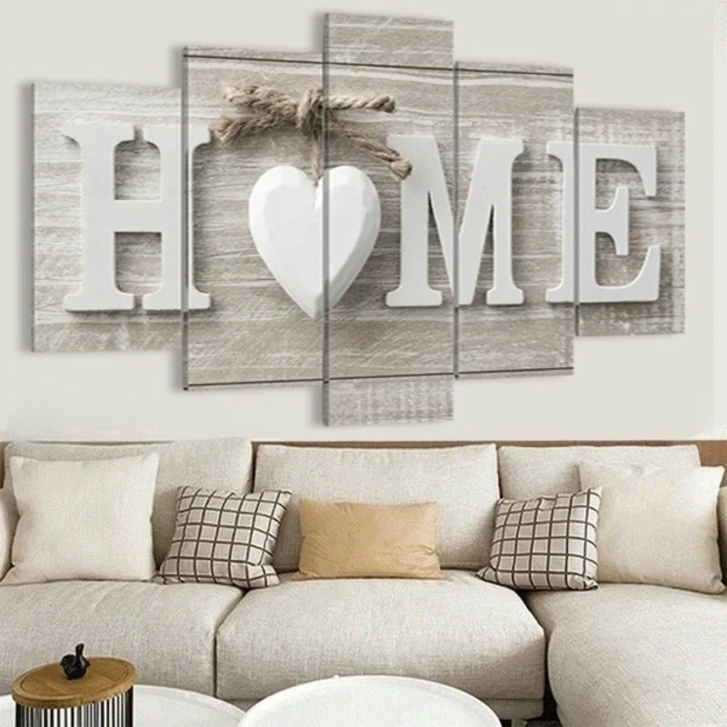 

Картина на холсте Love Home с современными буквами, настенный постер для украшения гостиной, спальни, домашний декор