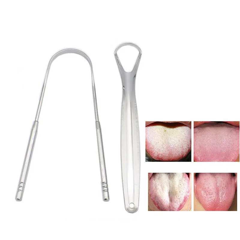 

Sdotter Tongue Scraper Cleaner for Adults Surgical Grade Professional Eliminate Bad Breath Stainless Steel Metal Tongue Brush De