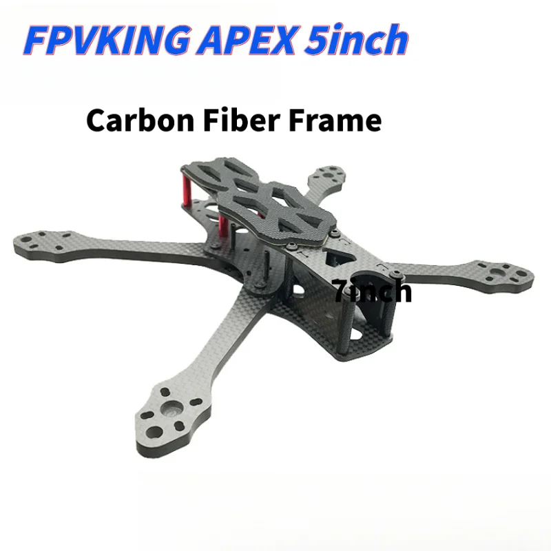 Vue de dessus du Châssis APEX 5 pouces FPV Frame Kit 225mm H-Type assemblé, avec les bras en X et les supports de caméra.
