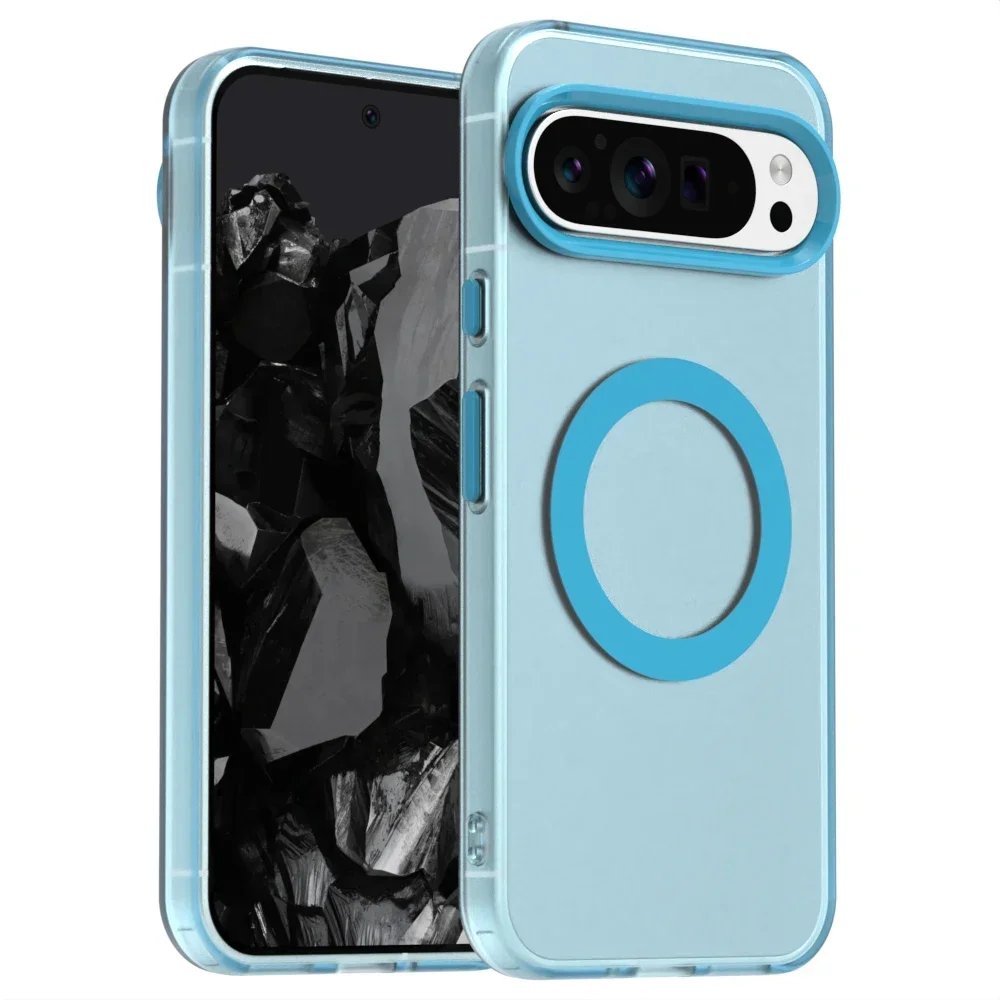 Matte Candy Color Clear Magnetic Phone Case with MagSafe Wireless Charging Compatibility