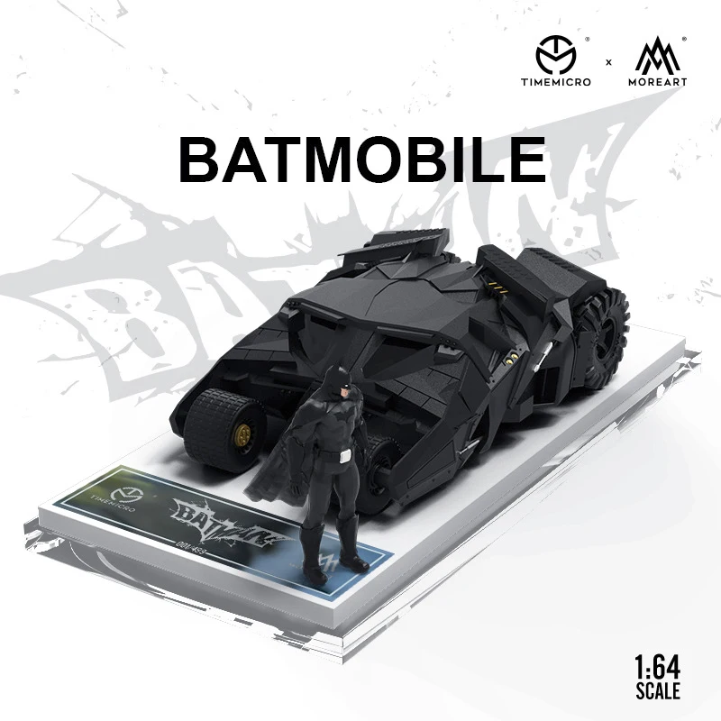 

TM In Stock 1:64 Bat Mobile with Figure Alloy Diorama Car Model Collection Miniature Carros Toys Time Micro