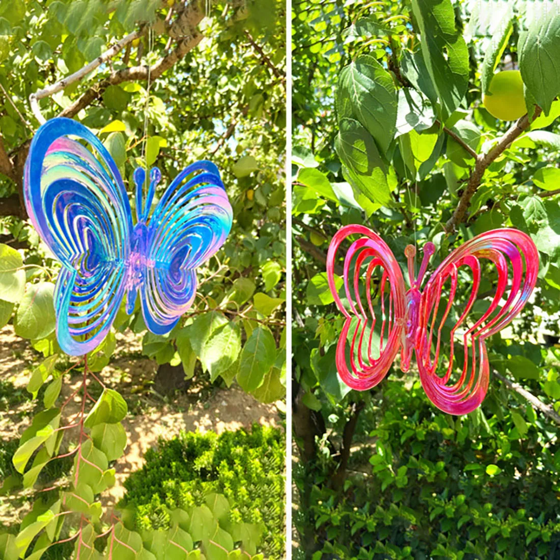 

Bird Repellent Reflective Rods Butterfly Scare Birds Repeller Garden Ornaments Wind Spiral Rotating Rod Hanging Home Decorations