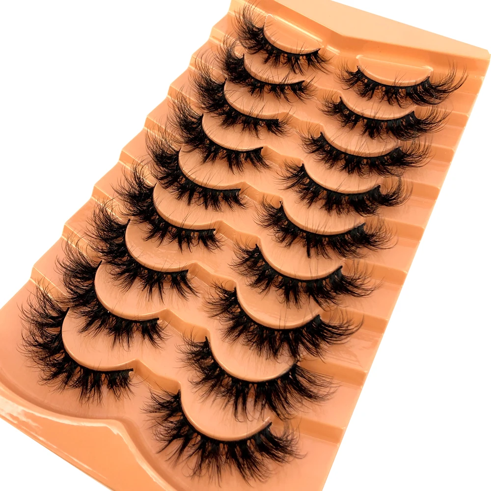 False Eyelashes 7/8/9/10Pairs Makeup Soft Fluffy 3D Mink Thick HandMade Volume Mink Lashes Faux Cils Natural Fake Lash