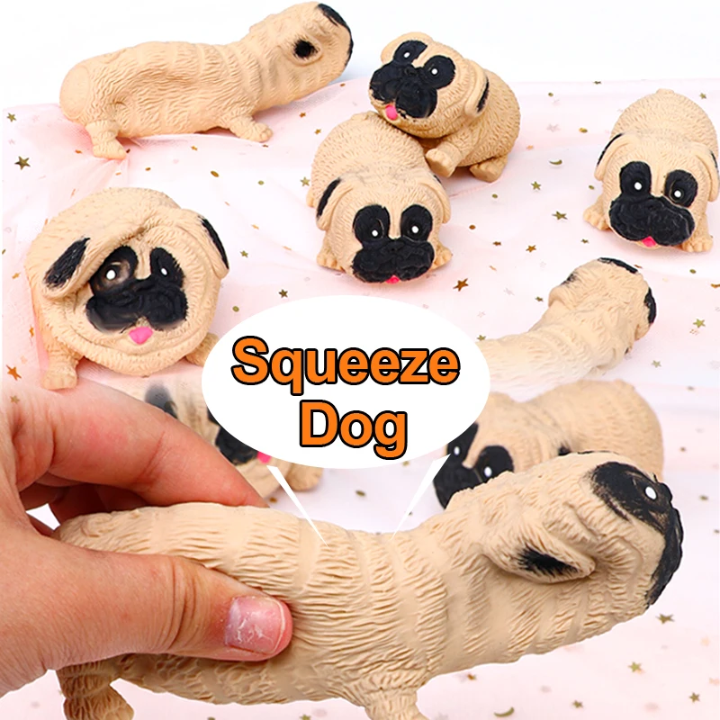 Anti-Stress Speelgoed Pug Hond Squeeze Fidget Speelgoed Tpr Squishy Grappige Stress Verlichting Voor Kinderen Volwassenen Cadeau Prop 1Pcs J166