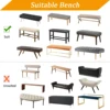 Stretch Jacquard Dining Bench Cover Living Room Anti-Dust Removable Bench Slipcover Washable Bench Seat Protector 6