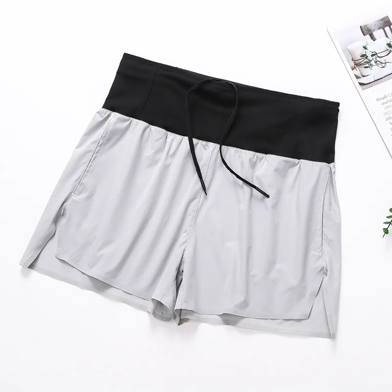 Summer Sports Shorts Men's High Waist Pocket Waterproof Quick Drying Breathable Marathon Running Fitness Nylon 3 Quarter Pants