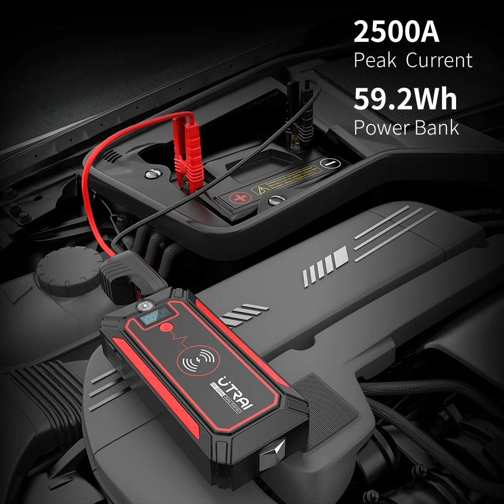 Utrai Car Jump Starter with Wireless Charger Power Bank For 12V Emergency Battery Starting Boost to JumpStart Vehicles,car jump starter,jump starter