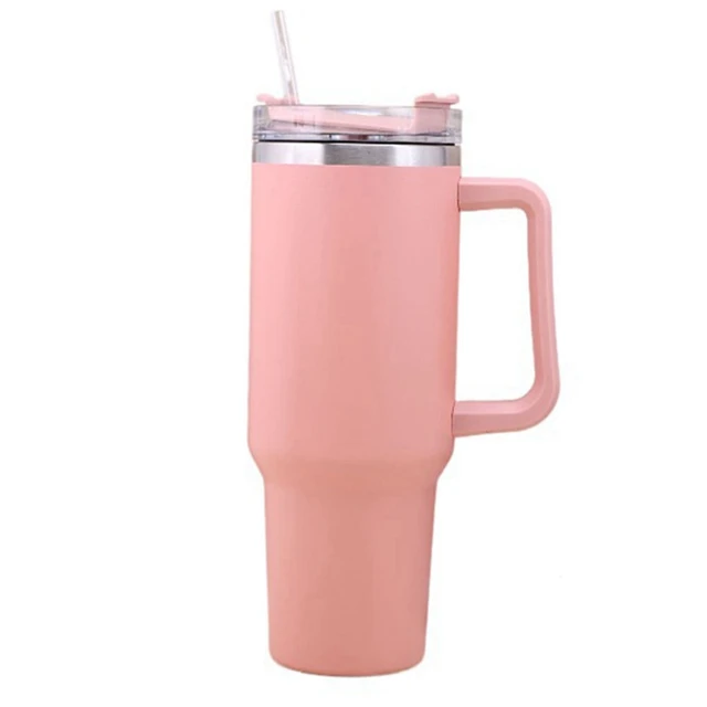 40 Oz Tumbler With Handle And Straw Lid Stainless Steel Insulated Tumblers  Travel Mug For Hot And C