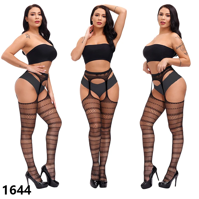 Bas résille Grande Taille avec porte jarretelle leg avenue
