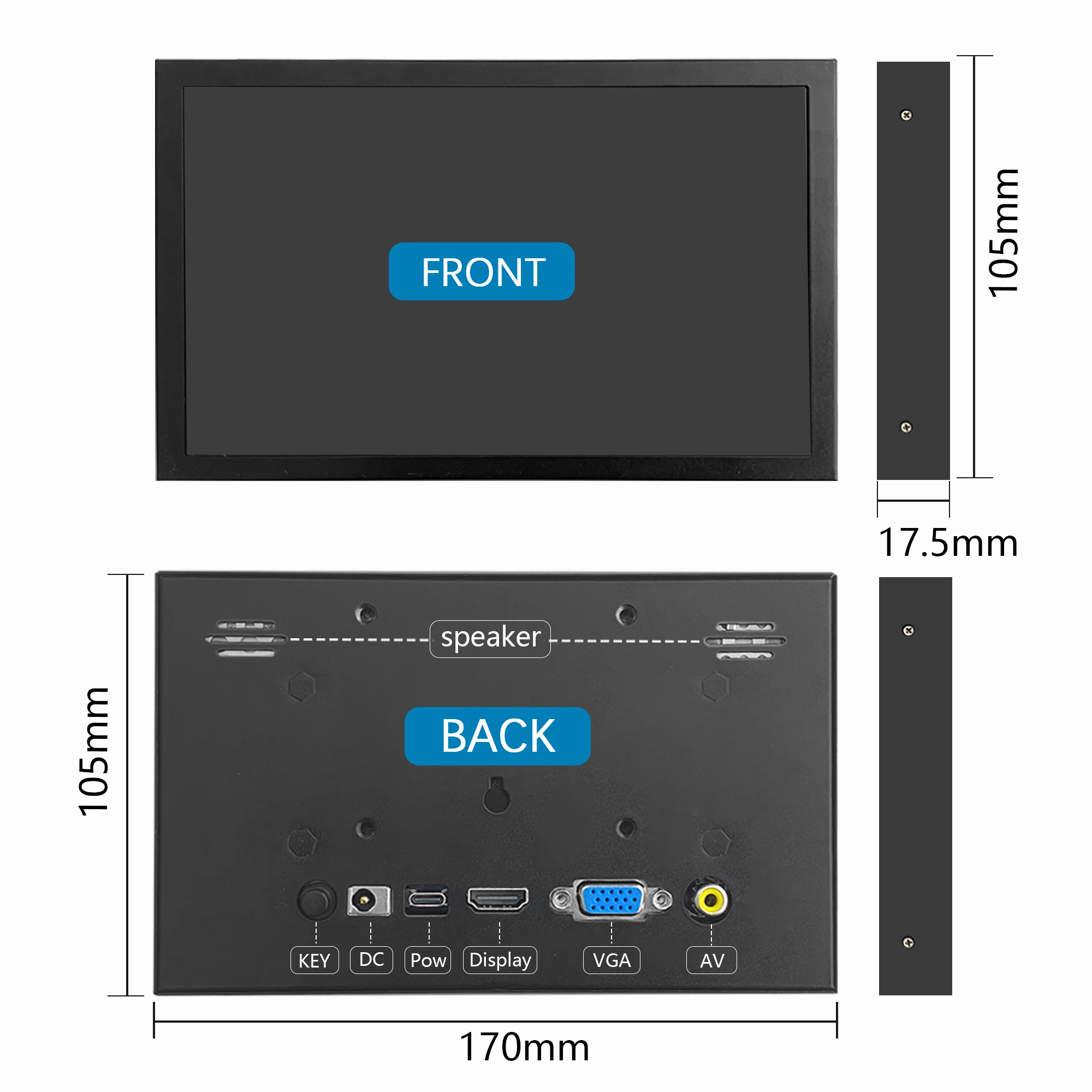   7 ġ NONTouch ũ IPS 1024x600 HD LCD HDMI-RPI 4B 3B + 3B PC  ȭ ޴   ÷