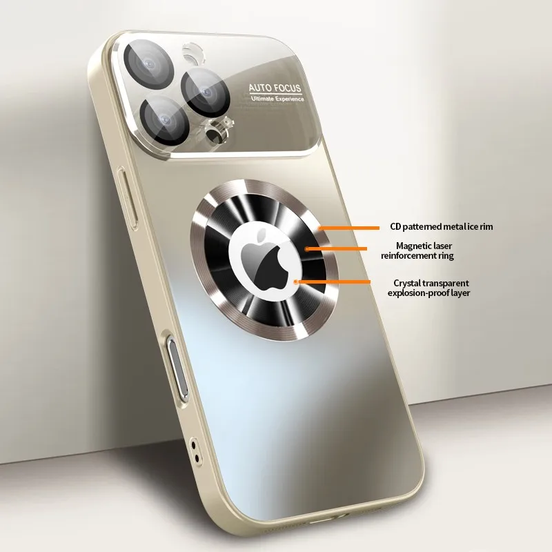 Luxury Glass Camera Lens for Magnetic Wireless Charging Case - Shockproof Cover