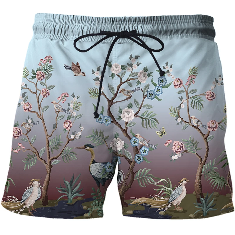 

2022 Summer Shorts 3d Flower, bird and plant series Casual Swimming Beach Shorts Fashion Swimsuit Shorts Oversized Men clothing