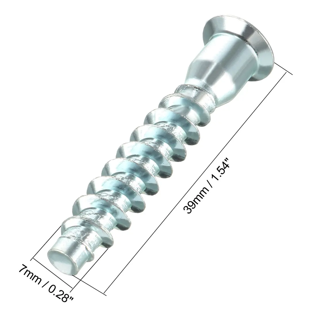 Hex Socket Screw Hexagon Socket Screw Self Tapping Screw 20Pc 7x39/49/59/69mm Hex Socket Drive Countersunk Head Furniture Confirmat Screws Wood Self tapping Connecting Screw Zinc Plated