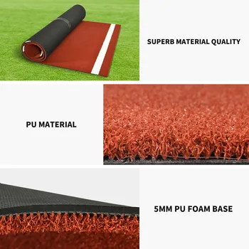 Red Synthetic Grass Turf Baseball Softball Batting Practice Hitting Mat 3