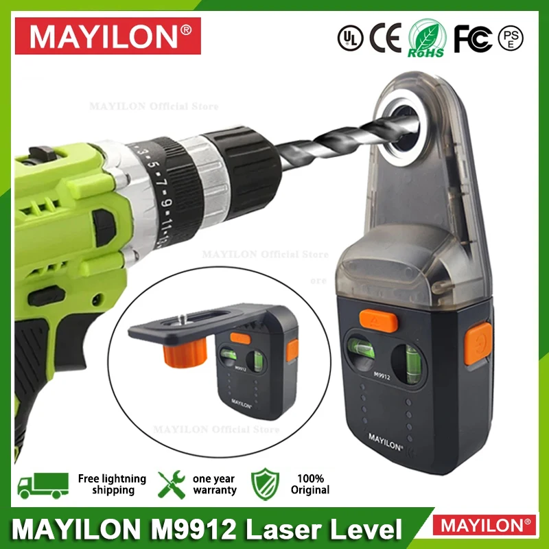 MAYILON M9912 Electric Drilling Dust Collector Laser Level Meter IP54 Anti Water Wall Suction Vacuum Drilling Operation laser level