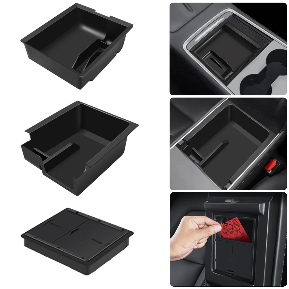 Personalizzato Per Tesla Model 3 Y 2021 22 Car Central Bracciolo Storage Box Organizer Center Console Case Hidden Cubby Drawer Storage Box