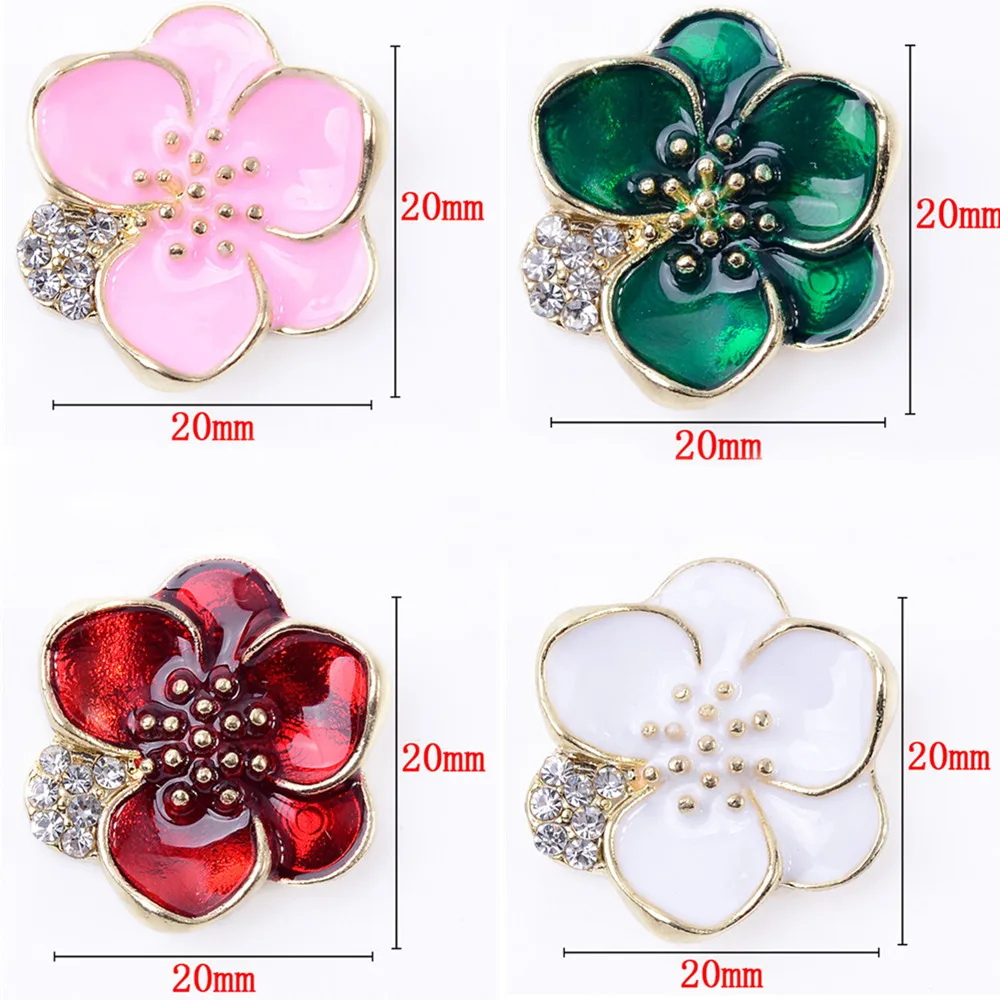 

10 шт. 20 мм модные эмалевые цветы из металлического сплава DIY аксессуары ручной работы