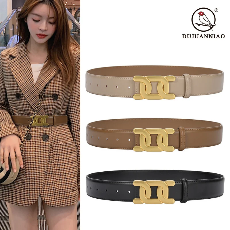 

100% genuine real leather Women's belt, suit decoration, wide waistband, closure, shirt, and black belt with closure