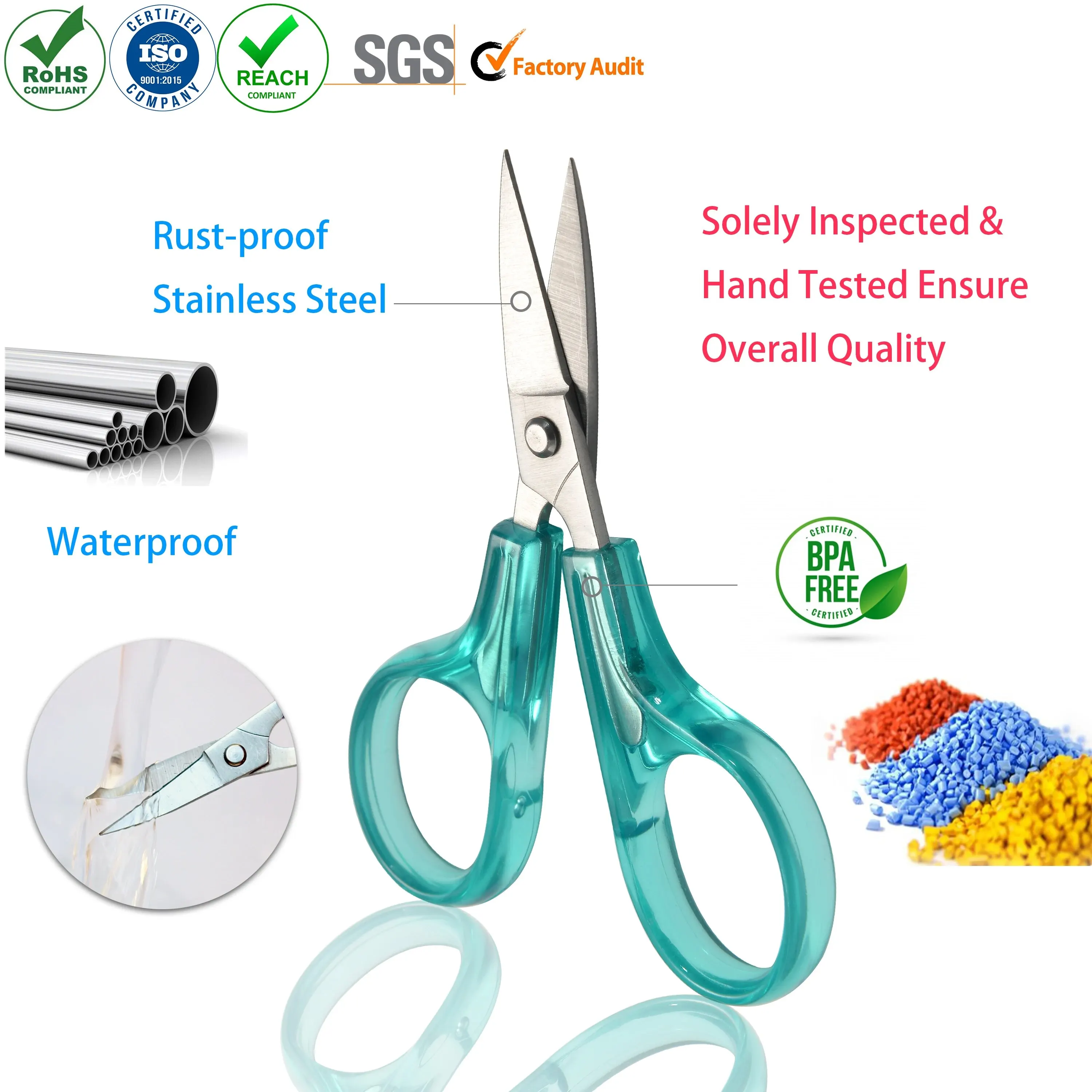 Sewing Scissors Stainless Steel Embroidery Quilting Sewing Knitting Crafting Cross Stich Thread Yarn Fabric Cutting Scissors with Safe Cover
