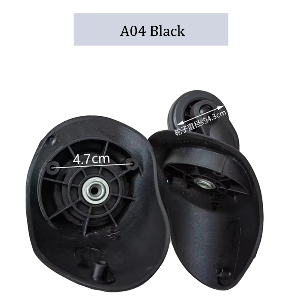 For Hongsheng A04 Black Nylon Luggage Wheel Trolley Case Wheel Pulley Sliding Casters Universal Wheel Slient Wear-resistant