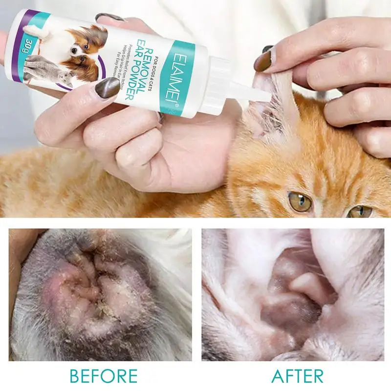 Pet Ear Powder Painless Hair Removal Powder Pet Health Care Ear Cleaner Odor Removal Accessories Dogs pet ear powder