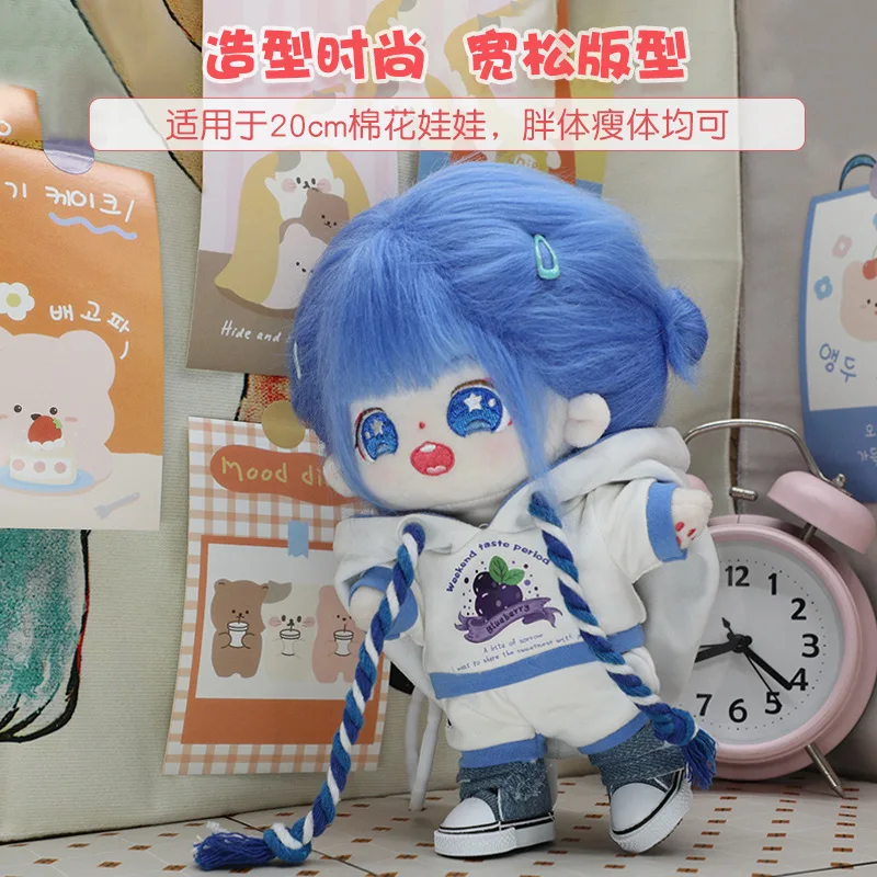 

Mini Plush Doll Sweater Trousers Accessories Outfits Lovely Stuffed Cotton Toy for Korea Star Dolls Cotton Baby Doll Fans Collec
