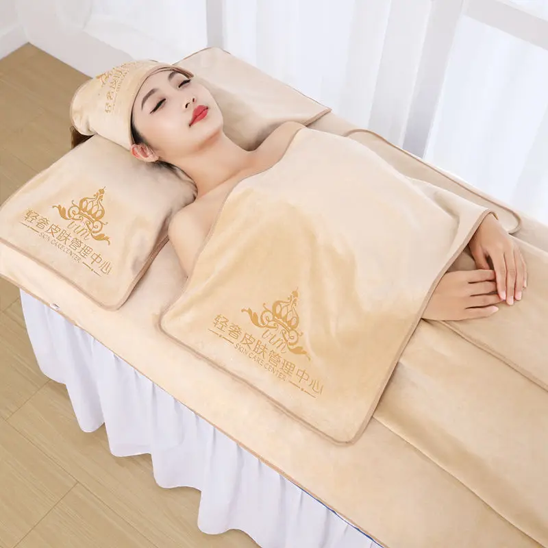 head spa shampoo bed towel Beauty salon headband bedding towel towel bath towel set print logo customized beauty head spa liege 2